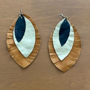 Leather Leaf Earrings